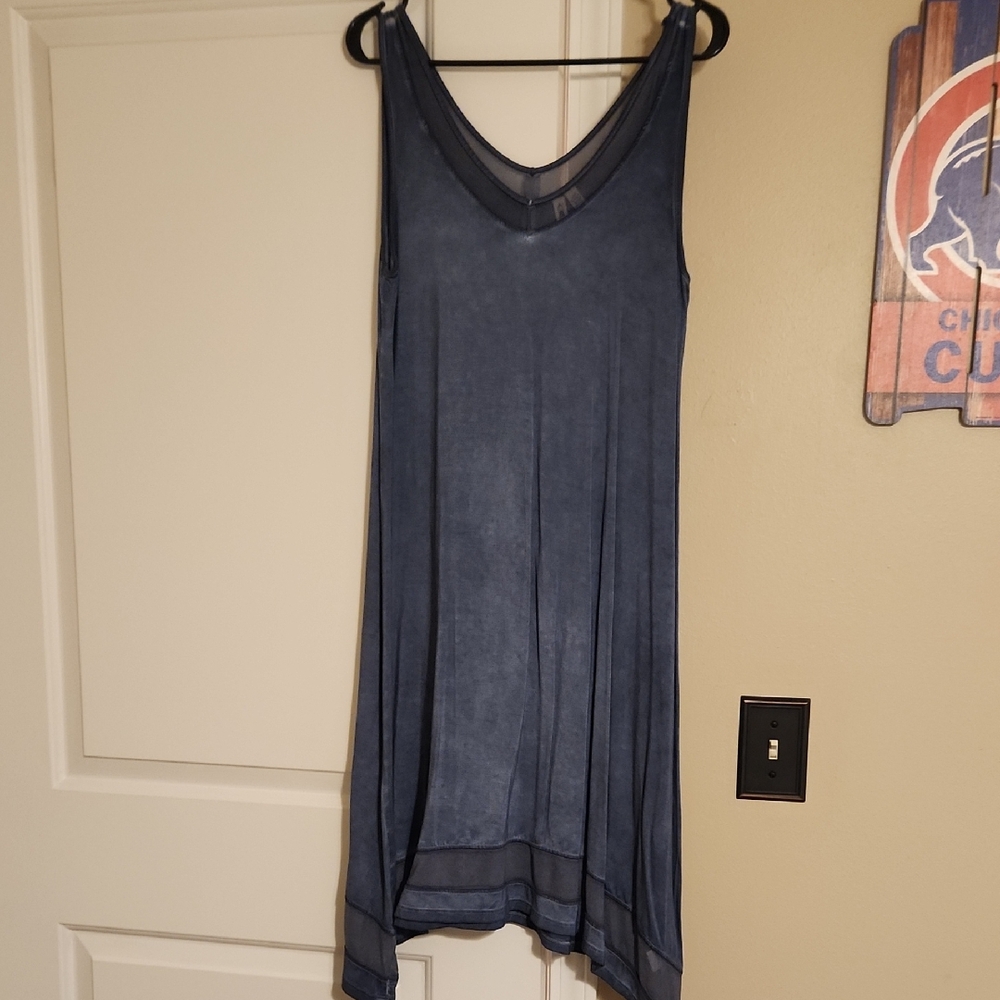 Cable & Gauge High Low Dress in Deep Blue